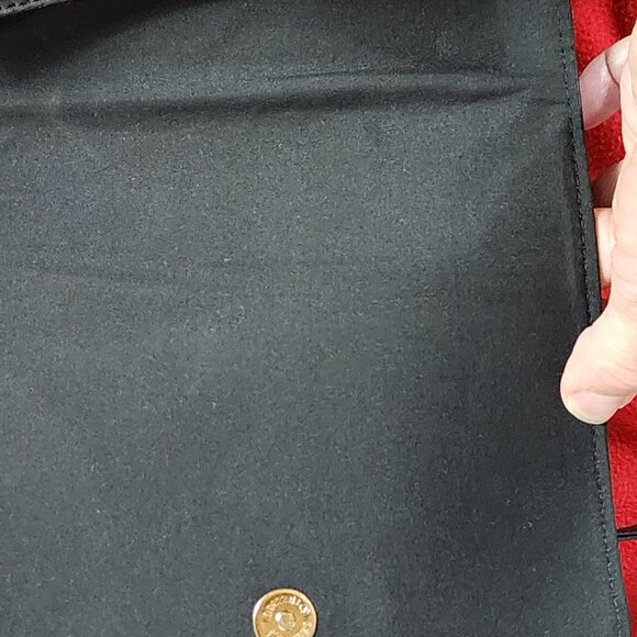 Cruise Club Dark Navy PVC Poly Gold Hardware Baby Satchel Clasp Cross Body Purse - Picture 10 of 16